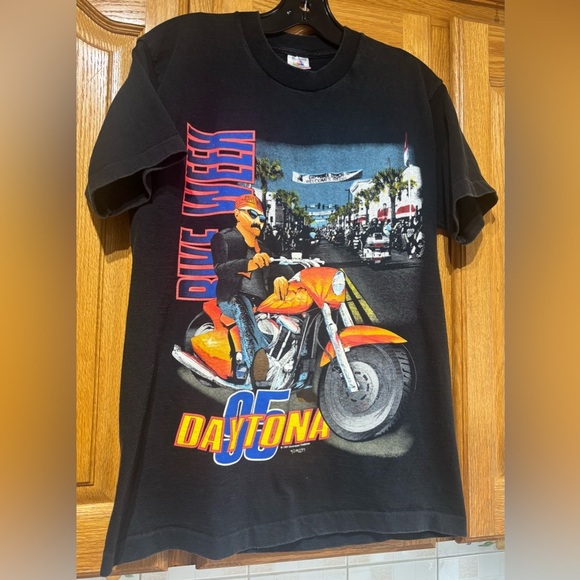 Vintage 1995 Daytona Bike Week Single Stitch Graphic Biker T-Shirt Men's Medium - Picture 4 of 8